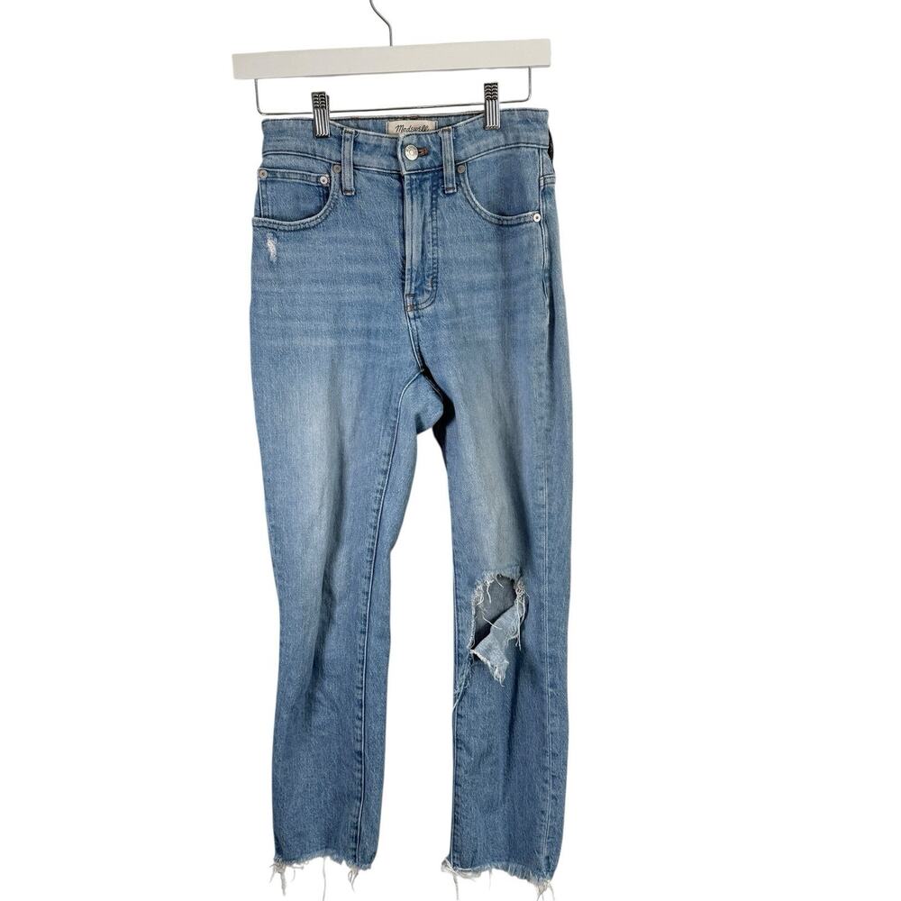 Madewell Curvy Perfect Vintage Jean Coney Wash Distressed High Rise Womens 24 - Picture 2 of 9